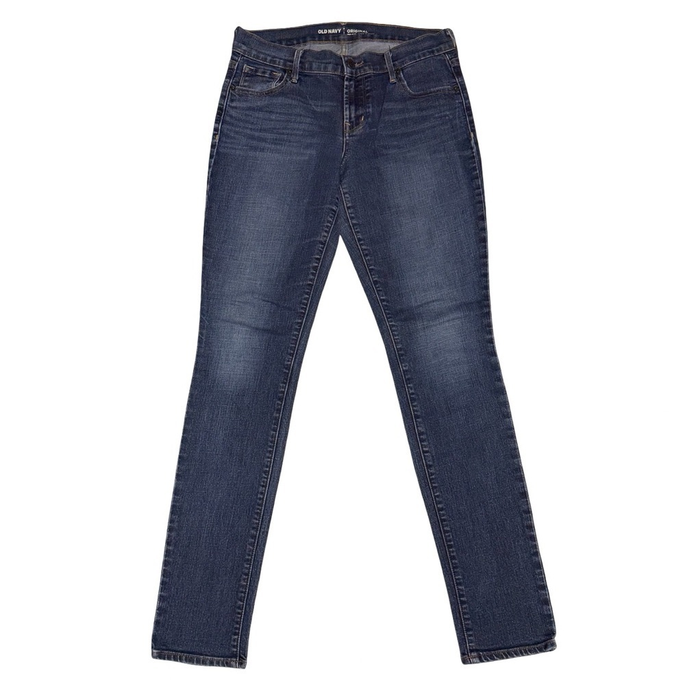 Old Navy Size 2 Regular Original Mid-Rise Dark Blue Straight-Leg Jeans